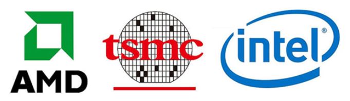 AMD, TSMC, 인텔 로고